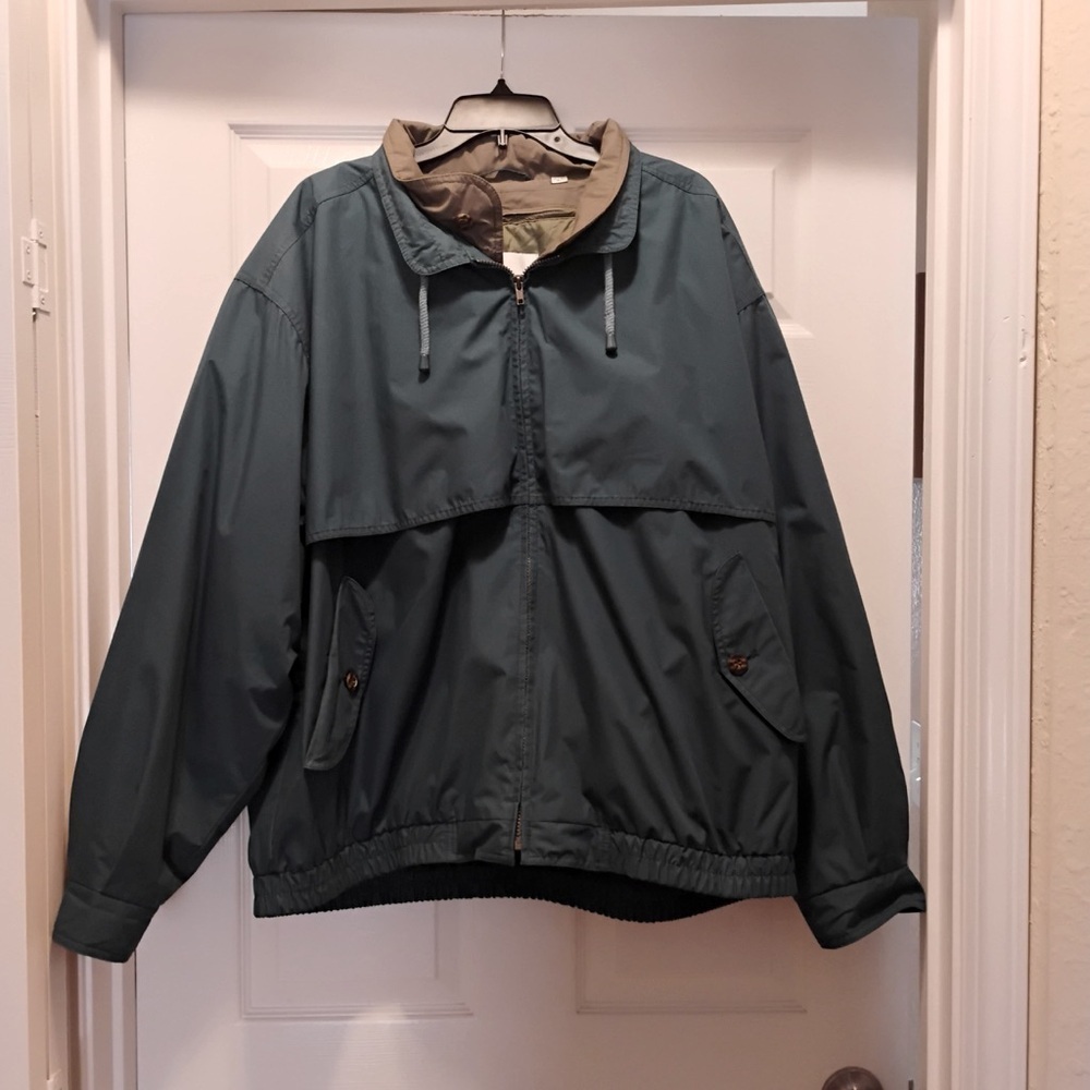 London Fog Green Winter Jacket Removable Insulation Water Resistant Size XL Long